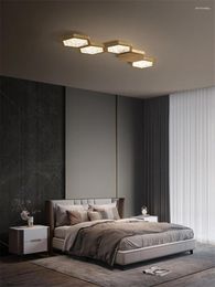 Ceiling Lights Modern Luxury Copper LED Living Room Study Bedroom Art Deco Lighting El Villa Corridor Indoor Lamps