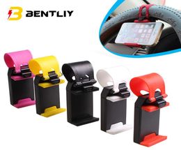 Universal Car Steering Wheel Cell phone Holder Clip Bike Mounts Stand Flexible cellphone mounts extend to 76mm6137757