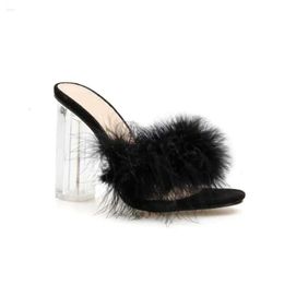 Jelly s Toe Open Women PVC Sandals High Heels Fur Shoes Crystal Transparent Heel Summer Slippers Cm Pumps 648 Sandal Shoe Crytal Tranparent d19 Slipper Pump
