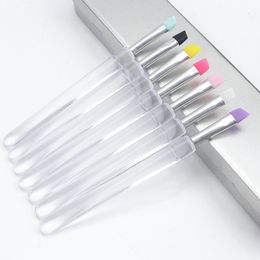 Nail Art Silicone Oblique Head Brush 3D Carving Painting Pencil Polish Mirror Glitter Sculpture Stick Lip Brush