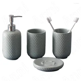 Liquid Soap Dispenser Creative Embosse Wave Embellishment Emtey Bottler Shampoo Nordic Modern Relief Craft Ceramic Bathroom Accessories