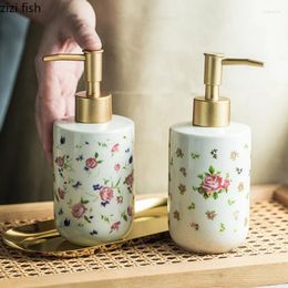 Liquid Soap Dispenser Ceramic Lotion Bottle Bathroom Hand Sanitizer Shampoo Shower Gel Bottles Vintage Accessories