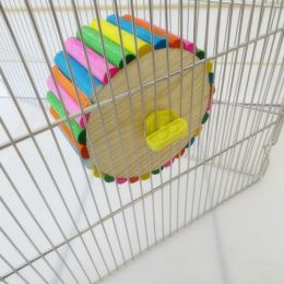 Wooden Quiet Running Spinner Hamster Wheel Chew Exercise Wheel Natural Toys for Gerbils Chinchillas Guinea Pigs Squirrel Pets