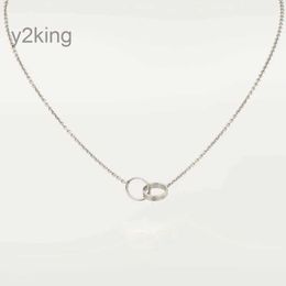 New Classic Design Double Loop Charms Pendant Love Necklace for Women Girls 316l Titanium Steel Wedding Jewellery Collares Collier UTHH