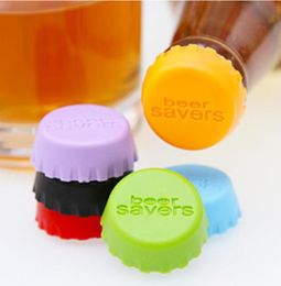 6pcs Silicone Drinkware Lid Silicone Bottle Cap Tops Wine Beer Caps Saver Beer Bottle Lids Silica Gel Reusable Stopper Cover Cap D7930029