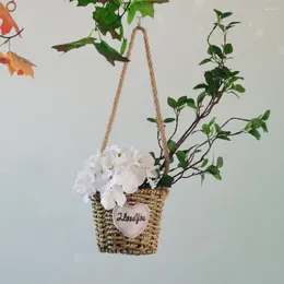 Decorative Flowers Wreath Pendant Weather-resistant Garland Welcome Spring Flower Hanging Basket