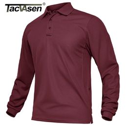 TACVASEN Summer Long Sleeve Performance Quick Drying Polos T-shirts Mens Office Shirt Golf Team Work Shirts Jersey Casual Tops 240530
