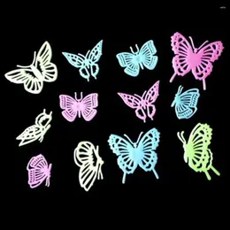 Wall Stickers 12Pcs Luminous Hollow Out Butterfly Decals Home Decor For Kids Living Room Bedroom Decoration Glow In The Dark