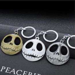 10pcs Lot Movie Jewellery Skull Head Skellington Men Key Chain The Nightmare Before Christmas Pumpkin King Santa Jack Key Ring Jewellery 239O