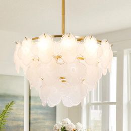 Chandeliers Golden Semi-Recessed Modern Crystal Chandelier 8 Light 3 Tier Glass Fixture For Living Room Bedroom