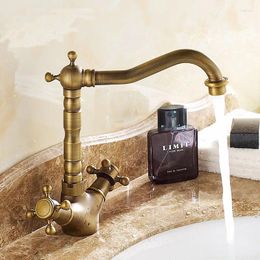 Kitchen Faucets Retro Short Or Long Brass Sink Basin Faucet Bathroom Wash And Cold Antique Copper Water Tap Mixer