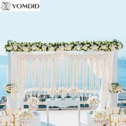 Tapestries YOMDID DIY Boho Rustic Wedding Macrame Curtains Wall Tapestry Knitted Cotton Large Nordic Party Decorations