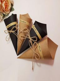 Gift Wrap 50pcs DIY Bouquet Kraft Paper Handmade Flower Box Folding Card For Package8874539
