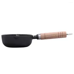 Pans Wok Butter Metal Sauce Pot With Handle Iron Small Pour Oil Heating Milk Warm Pan Kitchen Wooden Boil