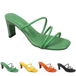 Slippers Fashion Sandals Heels Women High Shoes GAI Triple White Black Red Yellow Green B 74b