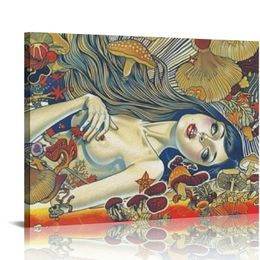 Psychedelic Trippy Art Pilzs Leinwand Wandkunst Bild Druck