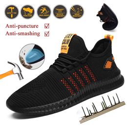 Work Safety Shoes Summer Breathable Men Air Cushion Work Protective Shoes Sneakers Anti-Puncture Work Shoes Male Steel Toe Shoes 240529