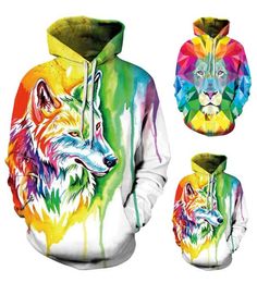 New fashion couple hoodies for men/women sweatshirts Colorful Blocks Lion unisex 3D Printed Hoodies sweater sweatshirt jacket 4069748