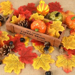 Decorative Flowers Halloween Artificial Pumpkins Maples Leaves Pine Cones Ornaments Set For Thanksgiving Autumn Home Decorations Party Po
