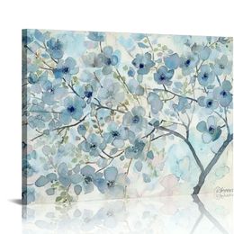 「Watercolor Blue Blossoms IIギャラリーラップキャンバス