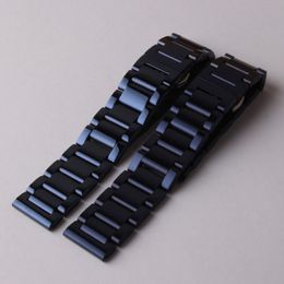 New 2018 fashion style butterfly buckles watchband blue stainless steel metal watch strap bracelet for watches samsung gear frontier cl 314W