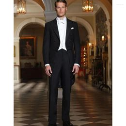 Men's Suits High Quality Italian Men Tailcoat Suit Three Piece Set Elegant Gentleman Male Formal Occasion Clothing