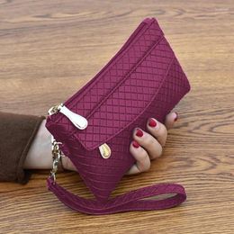 Wallets 2024 Women's Wallet Leather Handheld Large Capacity Wristband Women Holderard Bag Style