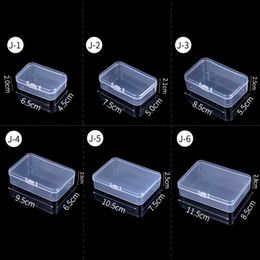 Storage Boxes Bins Storage box rectangular mini transparent plastic jewelry box container packaging box earrings rings beads collection small items S245304