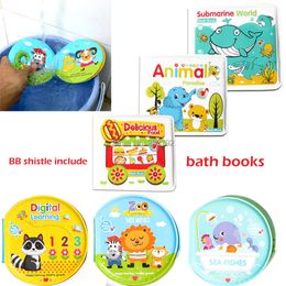 Baby water Bath Books, Swimming Bathroom Toy Kids Early Learning Animal,Food Waterproof Books Educational Toys For Babies L2405