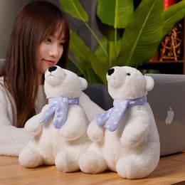 Cute Plush Toy Soft Plushies Stuffed Animal Scarf Polar Bear Doll Room Decoration Birthday Gift Kids Toys