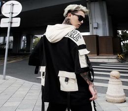 2020 Summer Short Sleeves Harajuku Korea Fashion Streetwear One Piece Hip Hop Rock Punk Men Hoodies Sweatshirt Clothes CX2008148279416