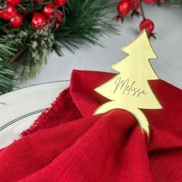 Party Favour 50 Personalised Tag Napkin Ring Christmas Tree Decorations Snowflake Engraved Mirror Acrylic Table Decor Wedding
