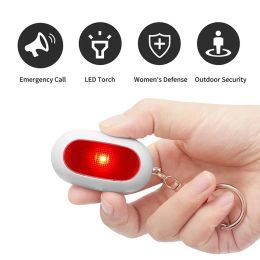 Fast Shipping Self Defence Siren Safety Alarm for Women Keychain with SOS LED Light 130dB Personal Security Keychain Alarm