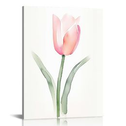 Pink Tulips Watercolour Wall Art Print Abstract Tulip Prints | Botanical, Floral, Modern, Flower Home Decor