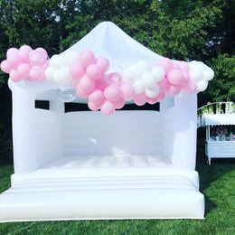 Outdoor activities 2024 white wedding tented bounce house inflatable jumping house for birthday anniversary party