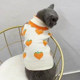 Dog Apparel 2024 Cute Pet Vest Kitten Teddy Snow Nail French Bucket Knitted Sweater Clothes Winter