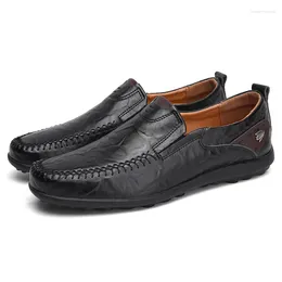 Casual Shoes Men Summer Genuine Leather Loafers Moccasins Slip On Men's Flats Breathable Male Driving Zapatos 38-47