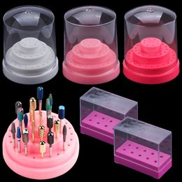 48 Holes Acrylic Nail Drill Bits Holder Manicure Milling Empty Storage Box Stand Cutter Container Nail Accessories Tool