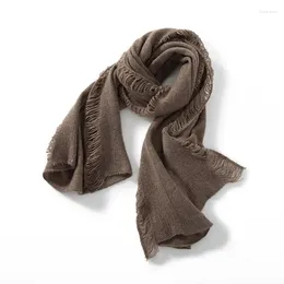 Scarves Women Winter Solid Colour Cashmere Knitted Scarf For Fashion Warm Neck Shawl Wraps Bufandas 2024