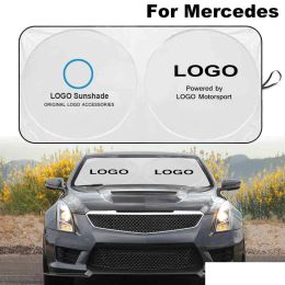 Sunshade For Amg Car Sunshade Collapsible Window Film Windshield Visor Er Uv Protect Reflector Sun Shade Benz Cla Gla Cl Drop Delivery Dh9G