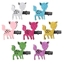 Baby Hair Clips Barrettes Kids Shiny Sequin Bowknot Hairpins Clippers Girls Headwear Deer Cartoon Animal Children Toddler Hair Accessories YL3669