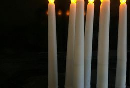 30pcs 11quotLed battery operated flickering flameless Ivory taper candle lamp Stick candle Wedding Home table decor 28cmHAmbe1155566