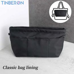 Cosmetic Bags Tinberon Bag Organizer Insert Nylon Inner Bag High Capacity Handbag Organizer Insert Makeup Bag Womens Nylon Wash Bag G240529