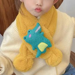 Scarves Wraps Fashion Face Masks Neck Gaiter Korean Cute Cartoon Dinosaur Childrens Scarf Boys Girls Winter Faux Rabbit Fur WX5.29LPAM