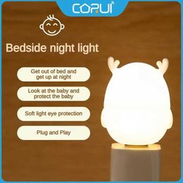 Night Lights CORUI Mini USB LED Night Light Wireless Cute Deer Light Portable Plug in Light Computer Mobile Power Light S245302
