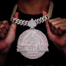 Popolare hip hop ghiaccio out sier oro pass diamond tester vvs moissanite pendente personalizzato per uomini