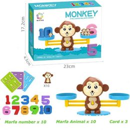 Math Counting Time Intelligence toys Mini Cver Monkey Balance Sca Childrens Montessori Mathematical Toys Digital Chessboard WX5.29