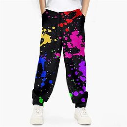 Children's Clothing Splash Dyeing Pants Tight Hems Loose And Comfortable With A Pocket L2405