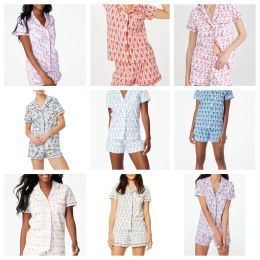 Lounge Womens Cute Roller Rabbit Pyjamas 2024 Monkey Print Pyjama Set, 2Piece Short Sleeve Shirt and Shorts Set, Casual Prefabricated Sl