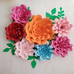 Decorative Flowers 2024 Giant Paper Large Rose With Leaves For Baby Nurseries Shower Wedding Backdrop Fashion & Trade Show Deco